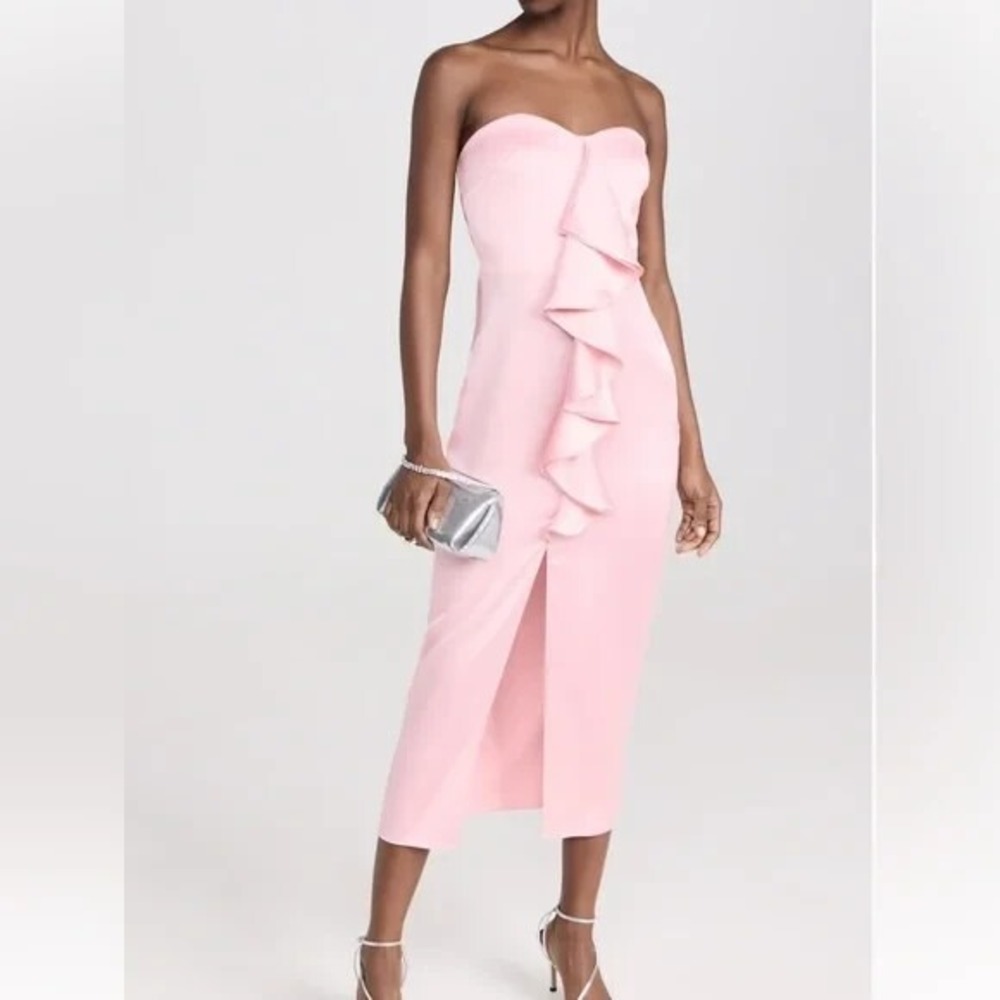 NWT Ramy Brook Venice Strapless Midi Dress in Candy Pink Size 6 Retail $595